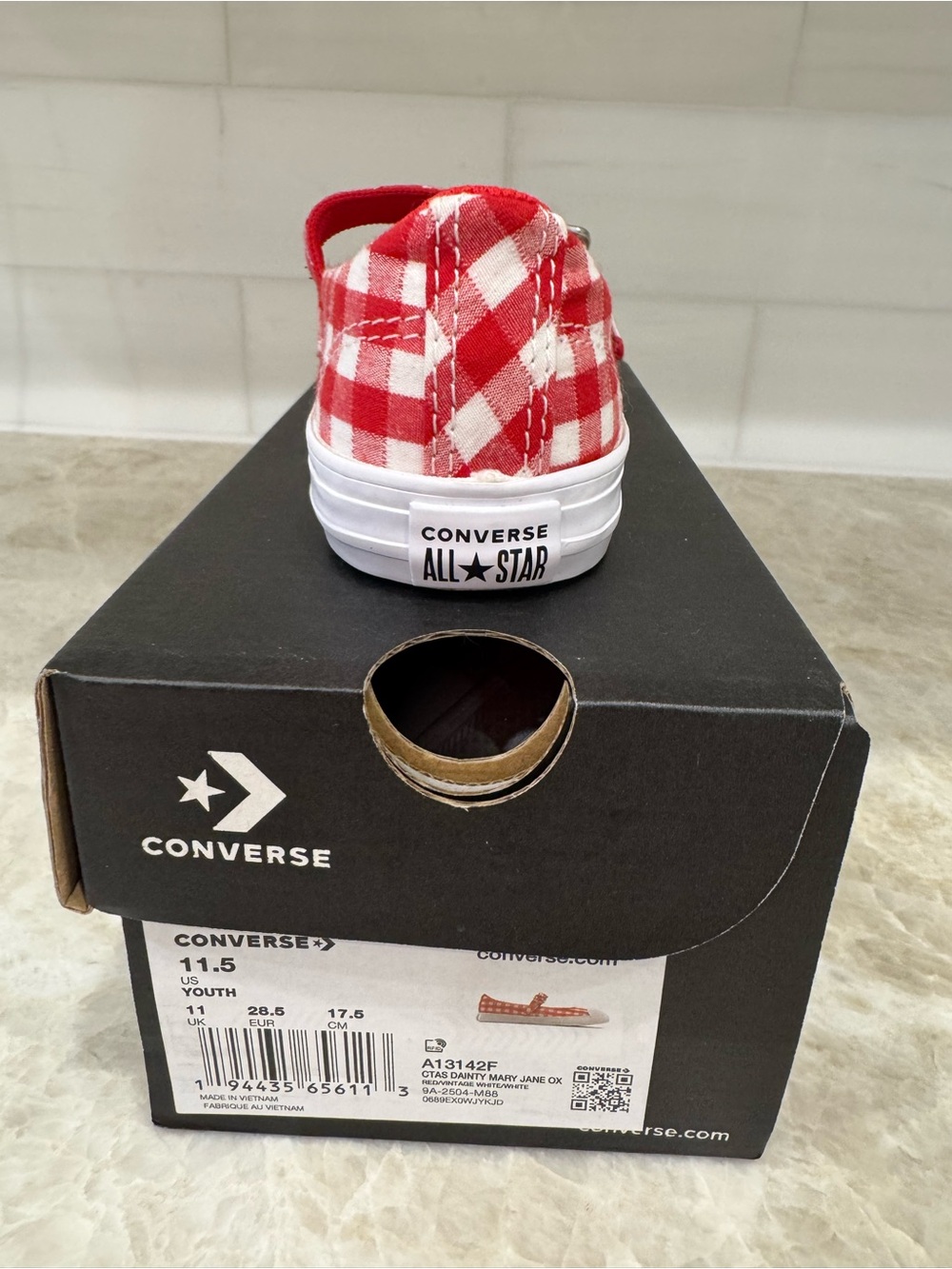 Red Converse Mary Jane Girls Shoes - Picture 6 of 6